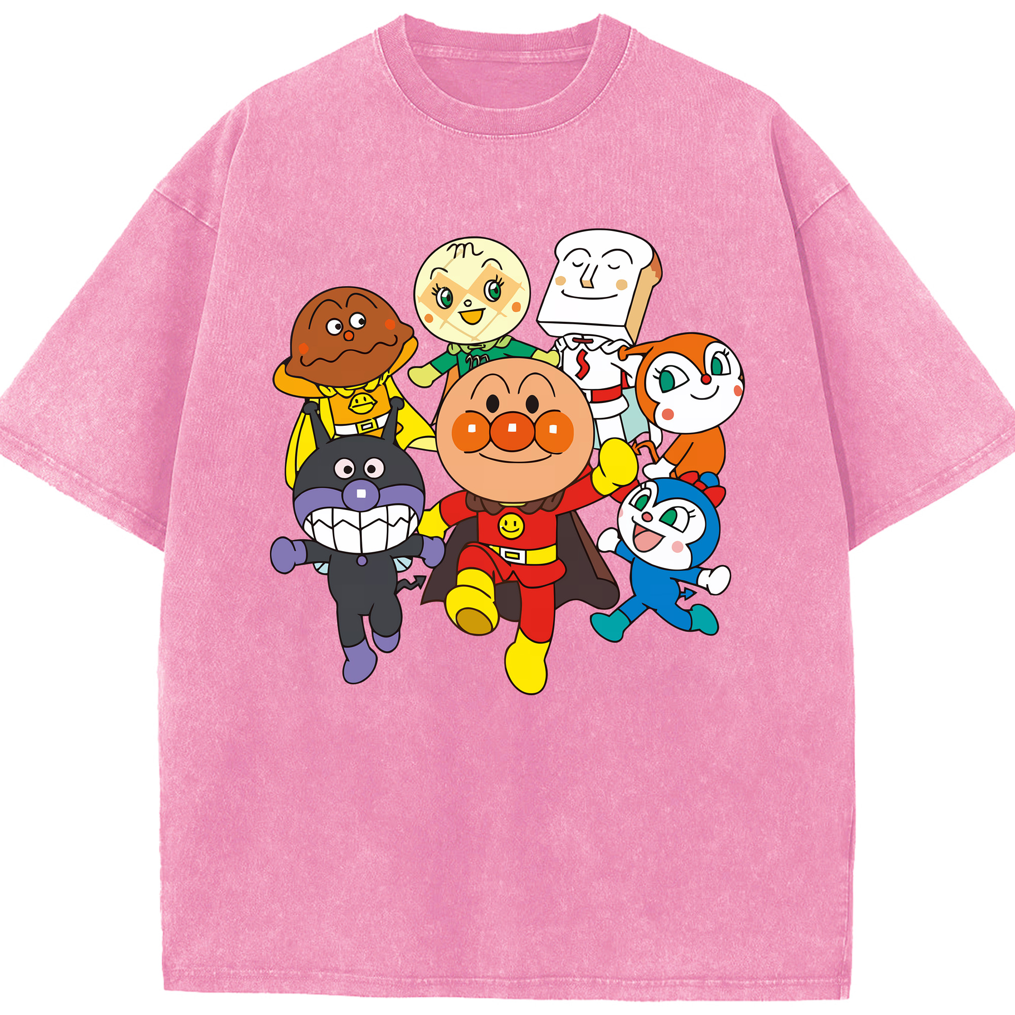 （画像用） アンパンマン Anpanman 綿100% ヴィンテージ風 半袖Tシャツ（フロントプリント）